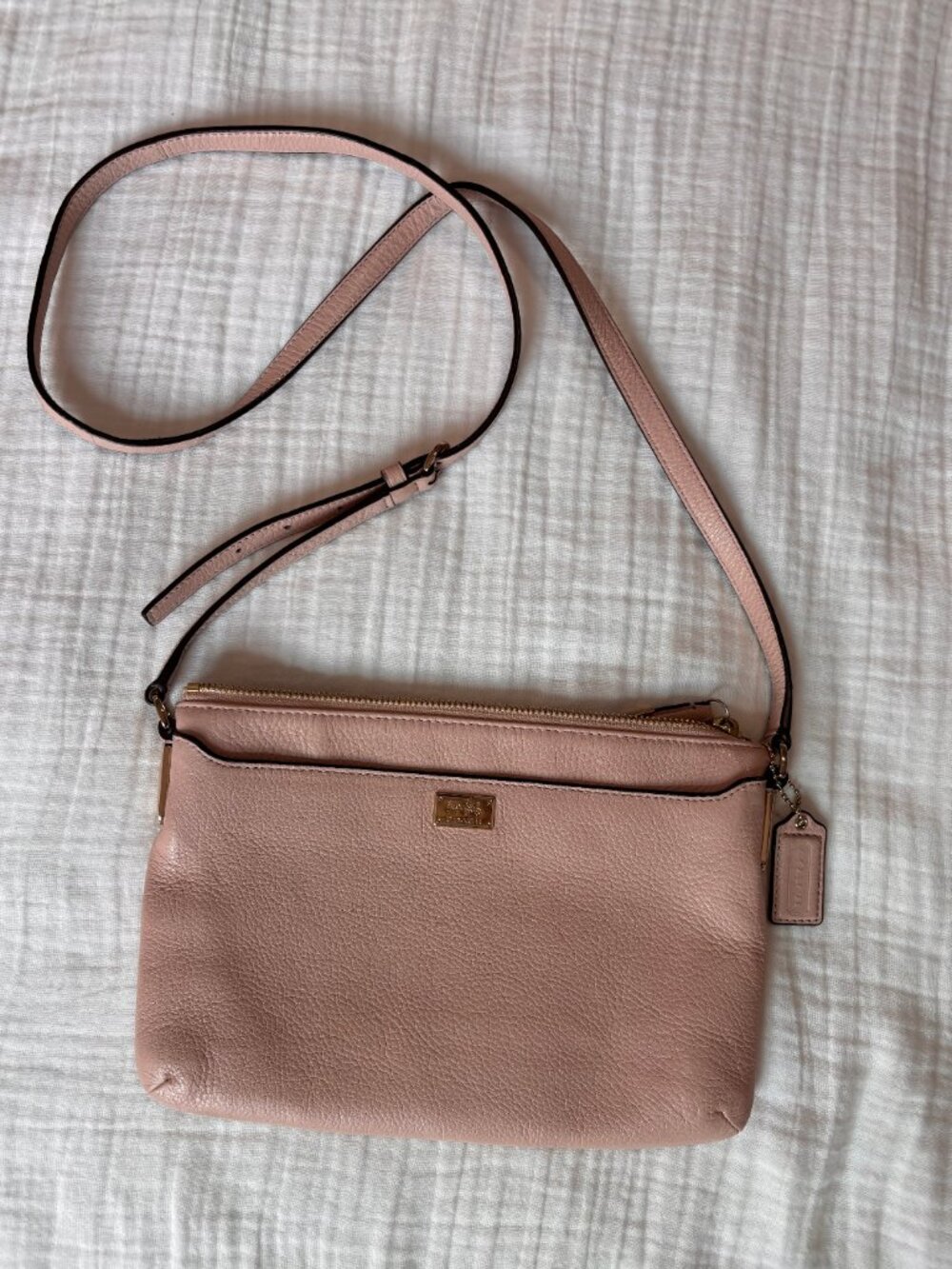 Coach Pink Pebbled Leather Crossbody Bag
